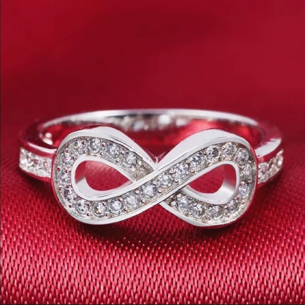 INFINITY 925 STERLING SILVER DIAMOND RING - Picture 2 of 6